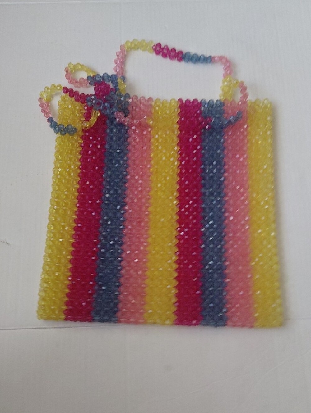 FOREVER 21 Womens Multicolor Colorful Beaded Stripe Shoulder Bag 12"x11" EUC - Picture 8 of 9